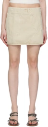 Gimaguas Beige Beverly Denim Miniskirt In Ecru