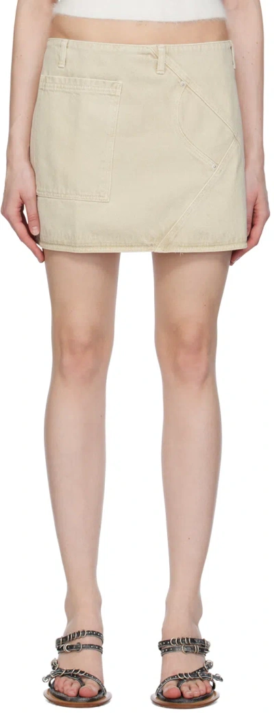 Gimaguas Beige Beverly Denim Miniskirt In Ecru