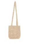 Gimaguas Sand Crochet Fisherman Shoulder Bag In Beige