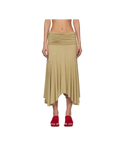 GIMAGUAS BEIGE FORTUNA MIDI SKIRT