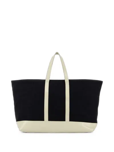 Gimaguas Big Contrast-trim Tote Bag In Black