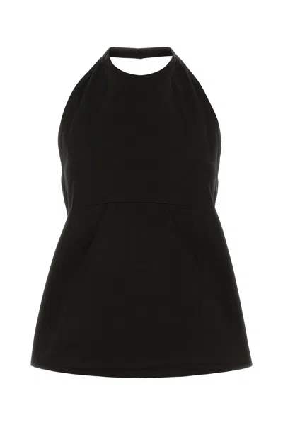 Gimaguas Iris Halterneck Top Open Back Peplum In Black