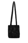 Gimaguas Black Crochet Fisherman Shoulder Bag In Black