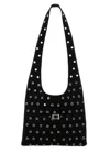 Gimaguas Black Denim Canvas Shoulder Bag In Black