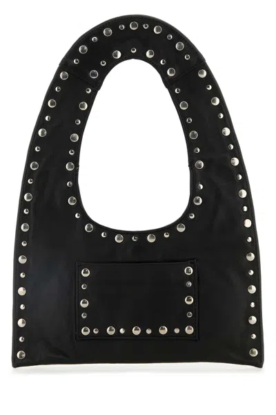 Gimaguas Black Leather Mini Franca Handbag