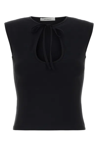 Gimaguas Stretch Nylon Anis Top Keyhole Sleeveless In Black