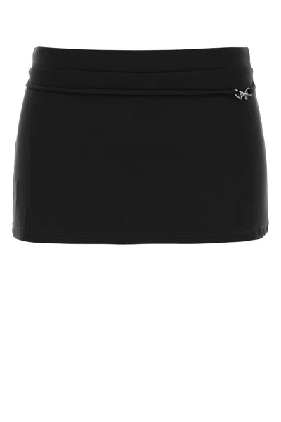 GIMAGUAS GIMAGUAS BLACK STRETCH NYLON CAROLINA MINI SKIRT