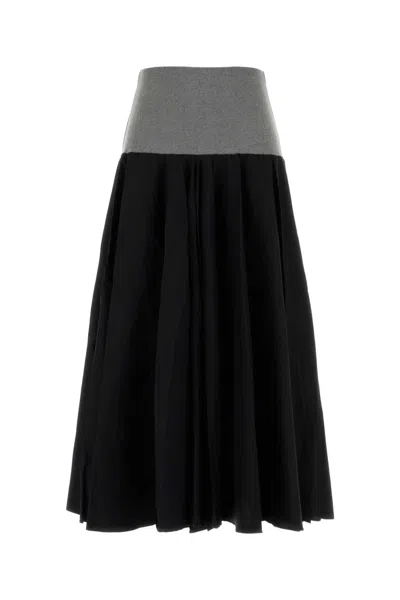 Gimaguas Claudia Skirt With Flared Two-tone Design In Black