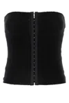 GIMAGUAS BLACK STRETCH WOOL BLEND LINGER BODICE