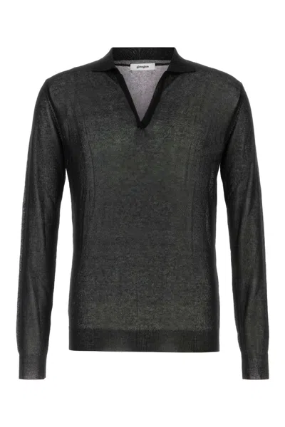 Gimaguas Black Viscose Blend Jason Polo Shirt