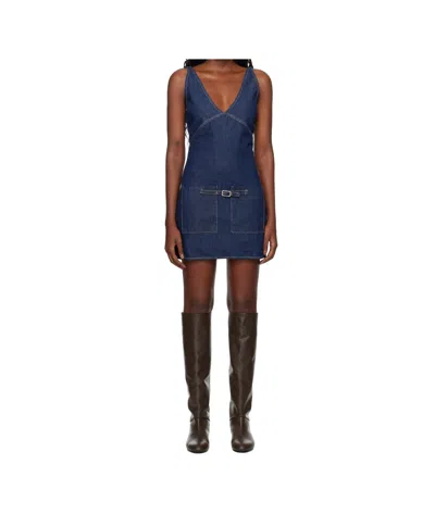 Gimaguas Blue Blanca Denim Minidress In Dark Blue