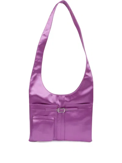 Gimaguas Blanca Satin Shoulder Bag In Purple