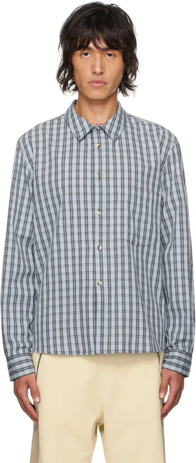 Gimaguas Blue & Gray Male Shirt In Green