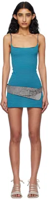 Gimaguas Blue & Gray Rene Minidress In Blue/grey