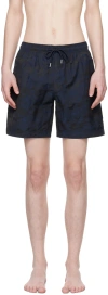 Gimaguas Camouflage-print Drawstring-waistband Swim Shorts In Blue