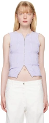 Gimaguas Blue Forat Tank Top In White