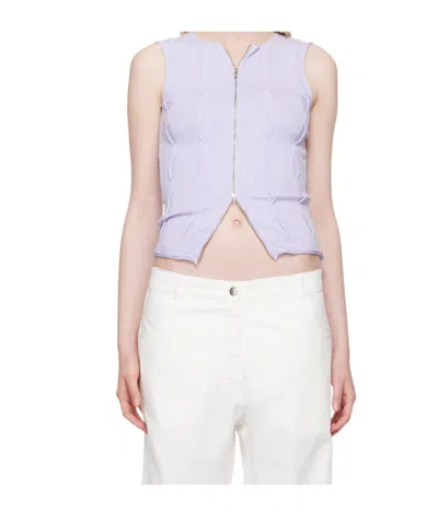 Gimaguas Blue Forat Tank Top In White