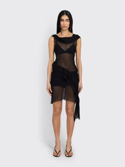 Gimaguas Boa Mini Dress In Black