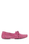 Gimaguas Suede Car Loafers Eyelet Detailing In Pink