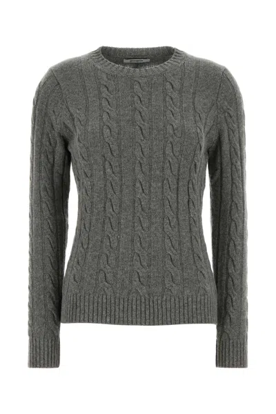 Gimaguas Braid Knit Wool Blend Sweater For Women In Gray