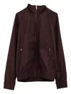 Gimaguas Brian Pinstripe Zip-up Jacket In Brown