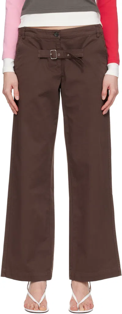 Gimaguas Brown Belt Trousers In Multi
