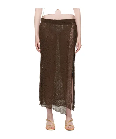 GIMAGUAS BROWN ELENA MIDI SKIRT