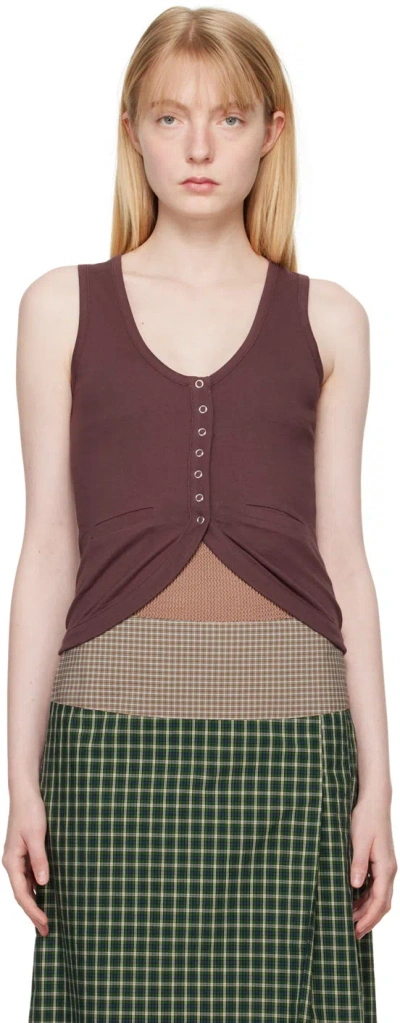 Gimaguas Sleeveless Cotton Top In Brown
