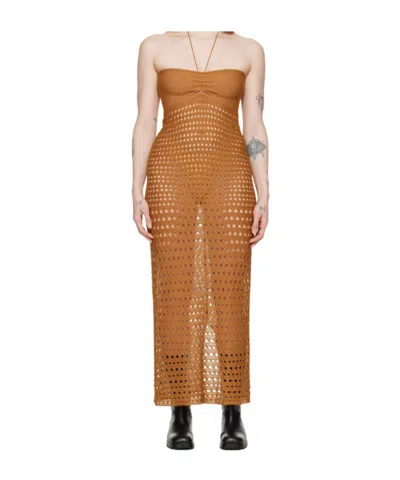 GIMAGUAS BROWN MARULA MAXI DRESS