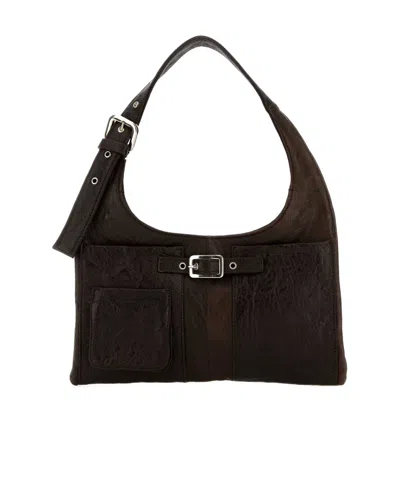 Gimaguas Buckle Shoulder Bag In Brown