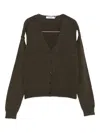 Gimaguas Button-front Shoulder-detail Cardigan In Green