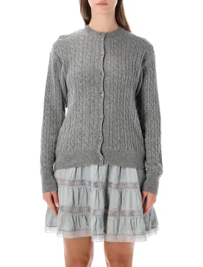 Gimaguas Cable-knit Button-front Cardigan In Gray