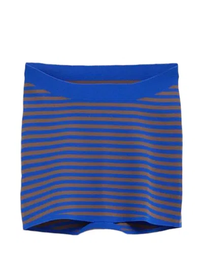 Gimaguas Camu Striped Ribbed Shorts In Blue