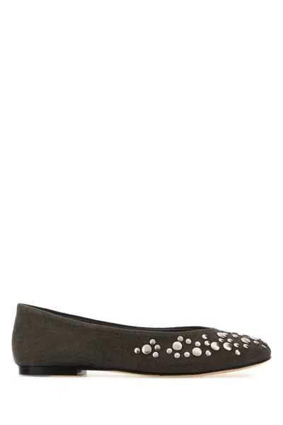 Gimaguas Canvas Ballerina Flats In Graphite In Black