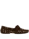 Gimaguas Car Eyelets Suede Loafers In Brown