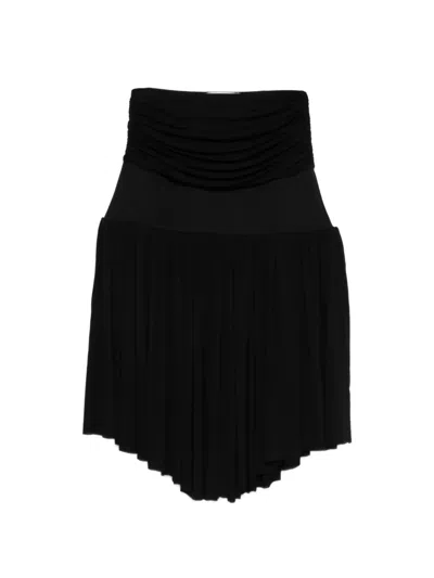 Gimaguas Carine Ruched Asymmetric Skirt In Black