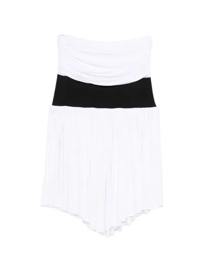 Gimaguas Carine Ruched Asymmetric Skirt In White