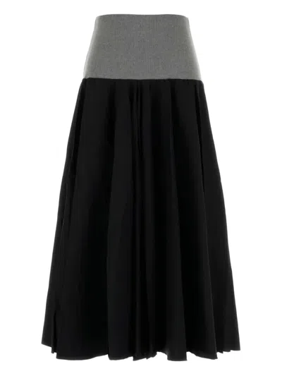 Gimaguas Claudia Skirt With Flared Two-tone Design In Black