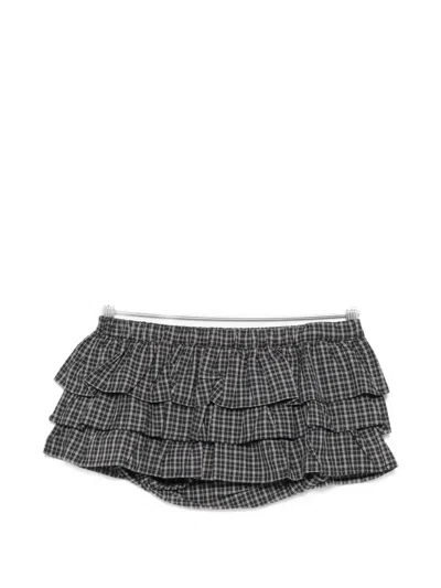 Gimaguas Check Ruffled Shorts In Black