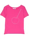 Gimaguas Cherry Rhinestone-embellished T-shirt In Pink