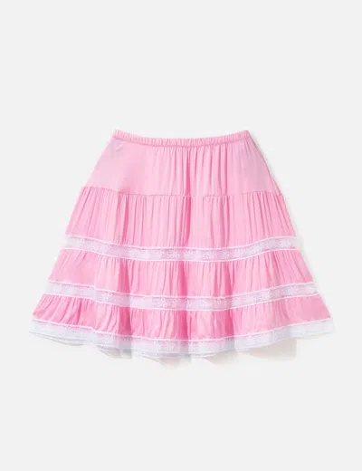 Gimaguas Cielo Lace-trim Skirt In Pink