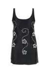 Gimaguas Mini Dress With Embellished Design And Fitted Silhouette In Black