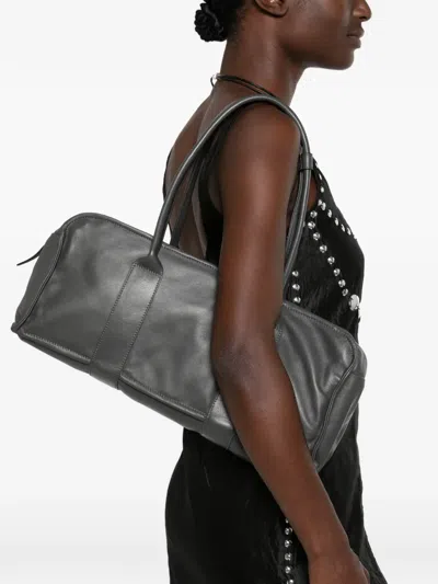 Gimaguas Claudia Leather Shoulder Bag In Gray