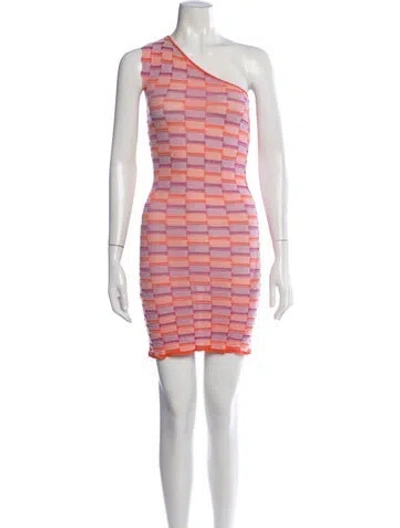 Pre-owned Gimaguas Colorblock Pattern Mini Dress In Orange/purple