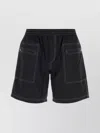 Gimaguas Cotton Bermuda Shorts Elastic Waistband In Black
