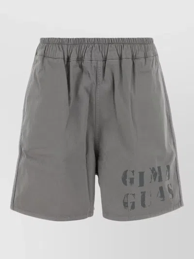 Gimaguas Cotton Shorts Printed Design Back Pocket In Gray
