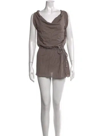 Pre-owned Gimaguas Cowl Neck Mini Dress In Brown