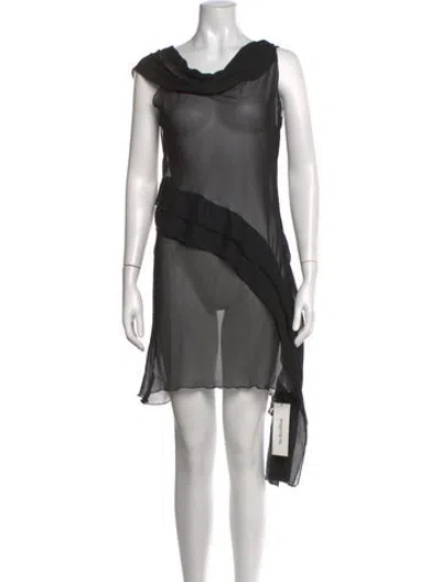 Pre-owned Gimaguas Cowl Neck Mini Dress W/ Tags In Black
