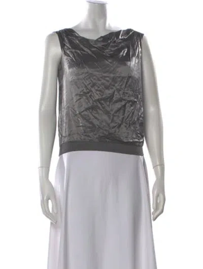 Pre-owned Gimaguas Cowl Neck Sleeveless Top In Gray