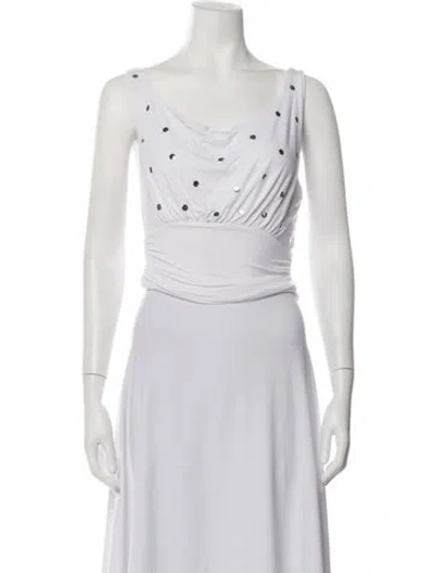 Pre-owned Gimaguas Cowl Neck Sleeveless Top In White